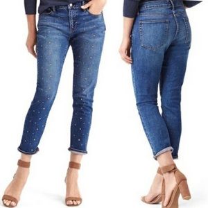Gap Best Girlfriend Star Studded Jeans Women’s Size 26 Mid Rise Patriotic Denim